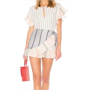 Tularosa Cream and Gray Knit Wrap Dress | Size M